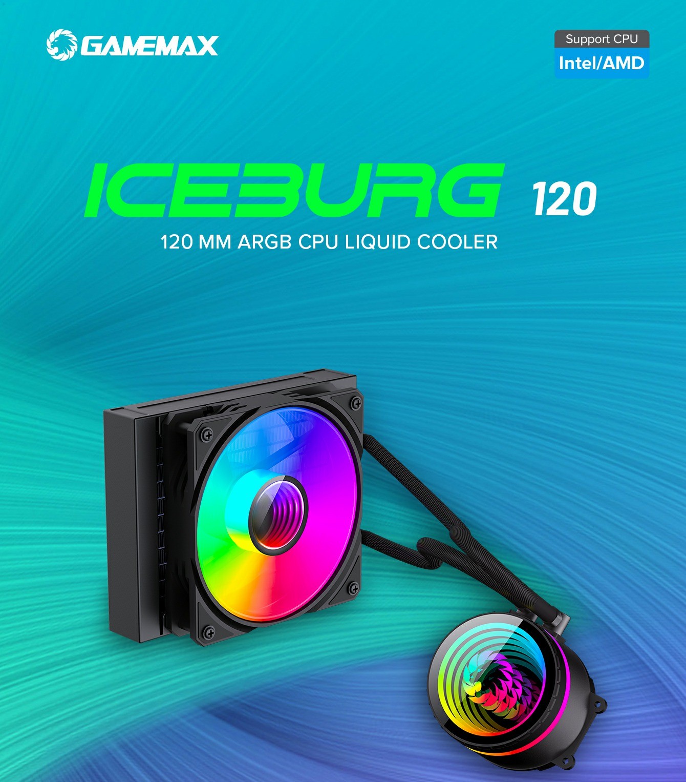 فن سی‌ پی‌ یو گیم مکس مدل ICEBURG 120 INFINITY BLACK