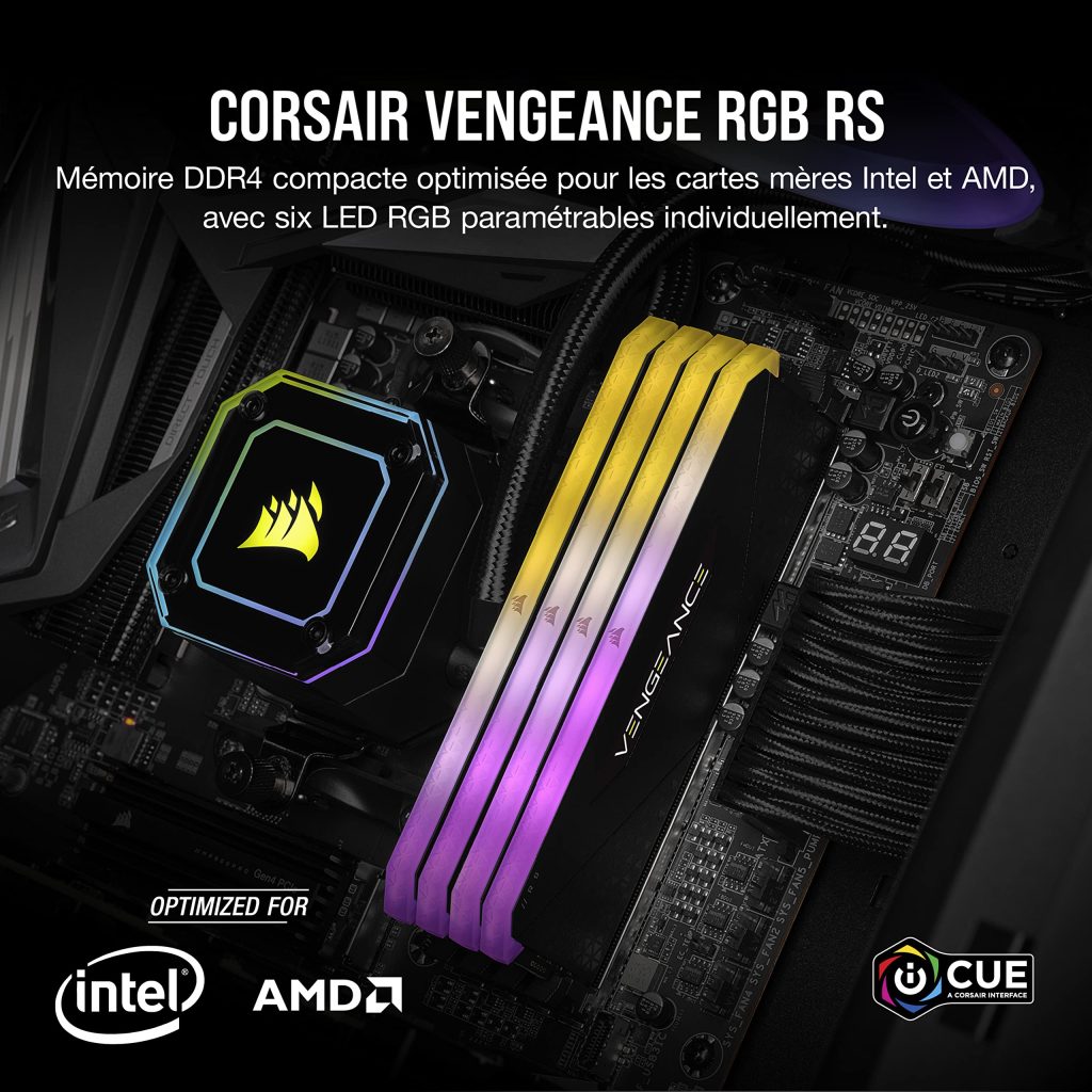 رم کورسیر VENGEANCE RGB RS 16GB 8GBx2 3600MHz CL18