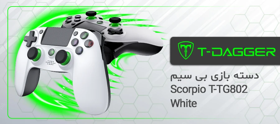 دسته بازی بی سیم تی دگر Scorpio T-TG802 White