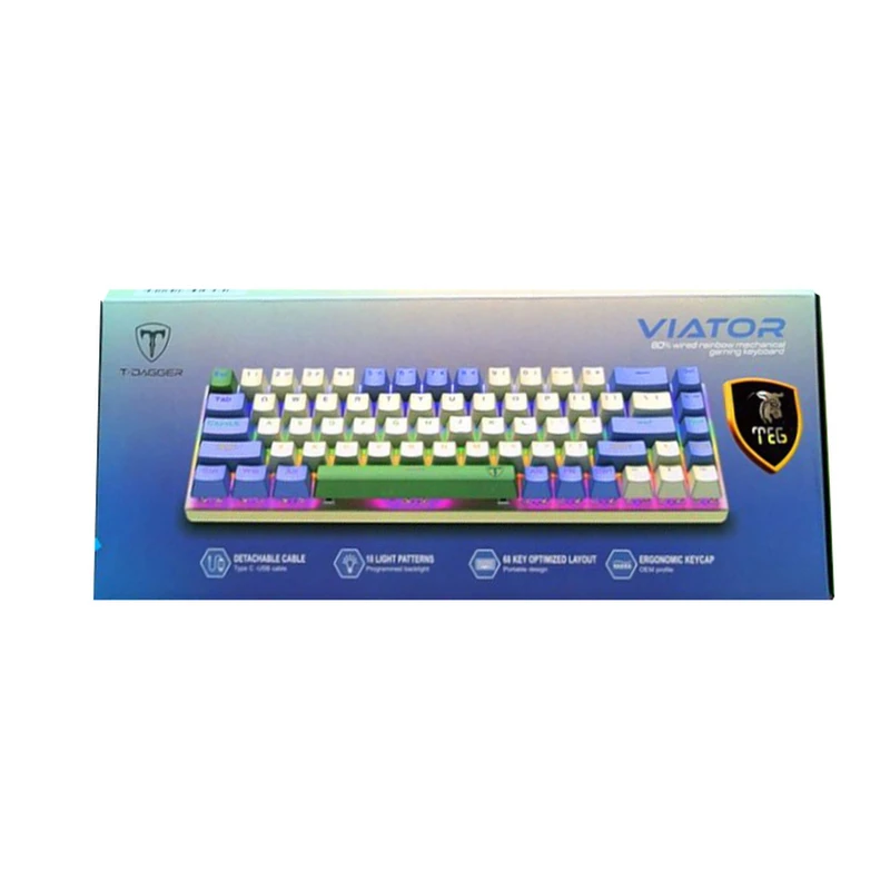 کیبورد مکانیکال گیمینگ تی دگر Viator T-TGK325 Rainbow