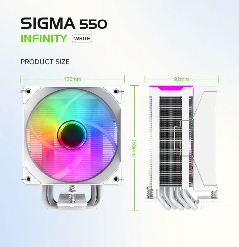 خنک کننده پردازنده گیم مکس Sigma 550 Infinity White