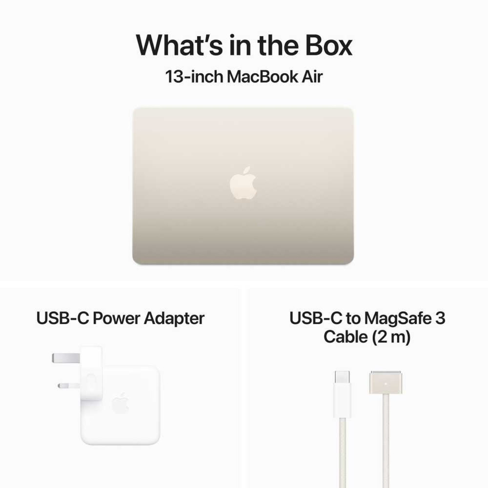 لپ تاپ 13.6 اینچی اپل مدل MacBook Air MC7W4 2024 Starlight