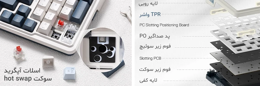 کیبورد بی سیم/باسیم مکانیکال گیمینگ ردراگون EISA K686 WB PRO
