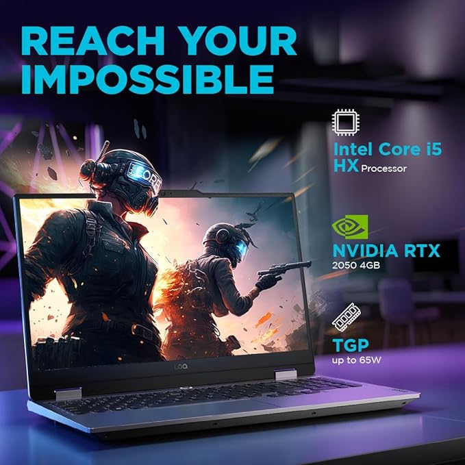 لپ تاپ لنوو مدل LOQ i5 12450HX 16GB 512SSD RTX2050