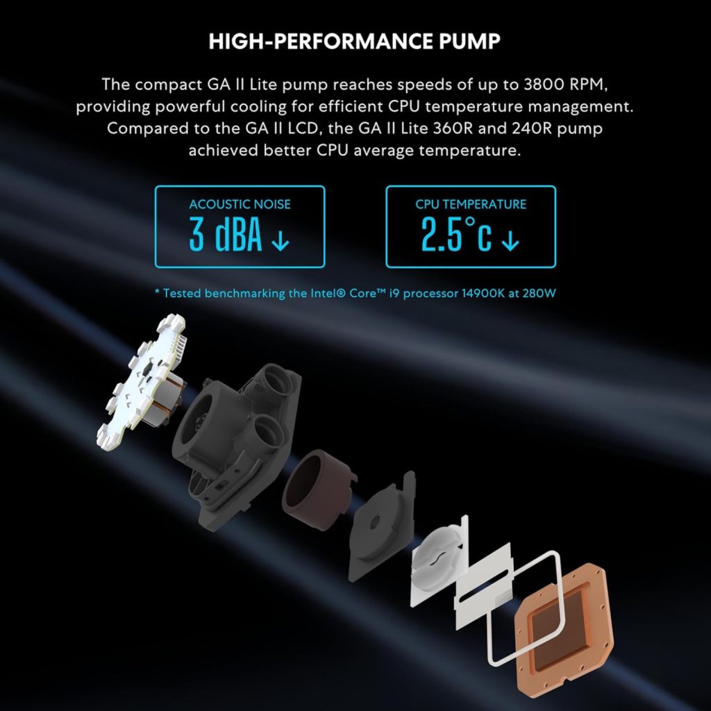 خنک کننده مایع پردازنده لیان لی GA II Lite performanc 360 Black