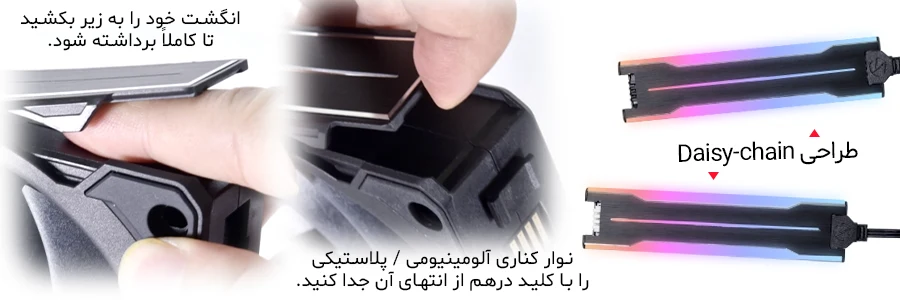 کیت نورپردازی فن کیس لیان لی SIDE ARGB KIT Black بسته 3 عددی