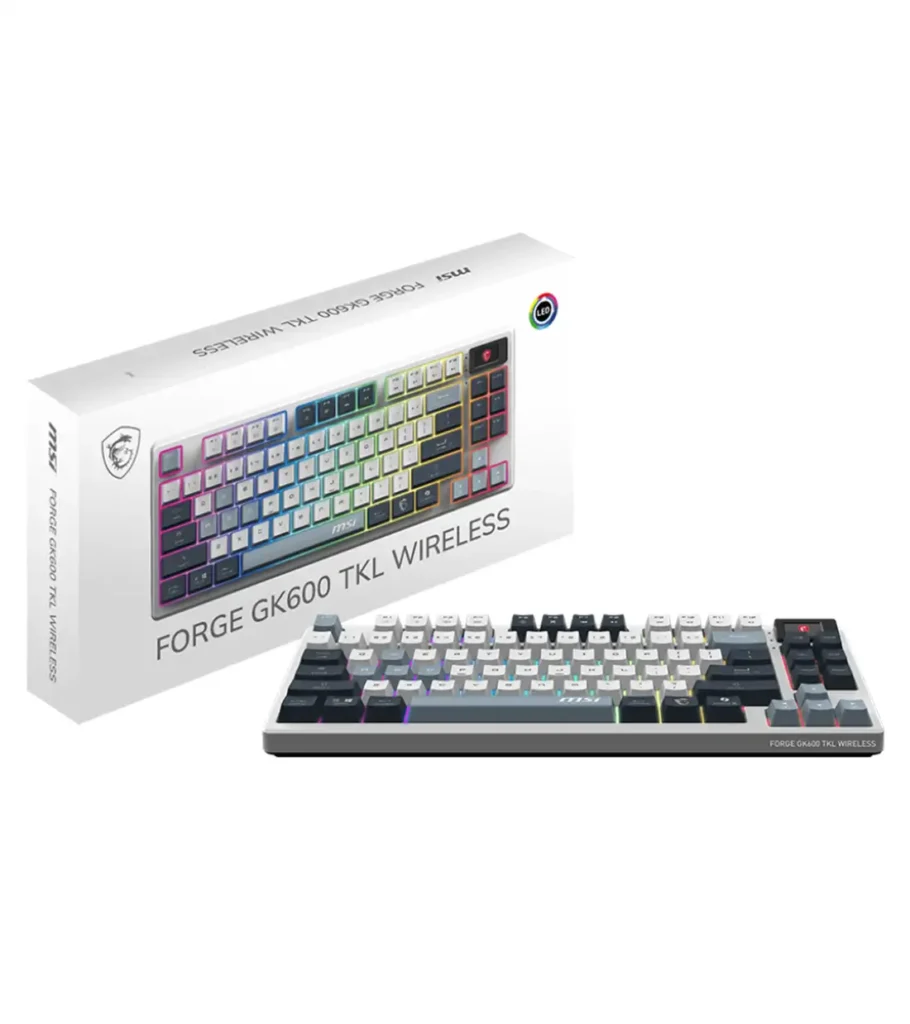 کیبورد بی سیم مکانیکال گیمینگ ام اس آی FORGE GK600 TKL SKY