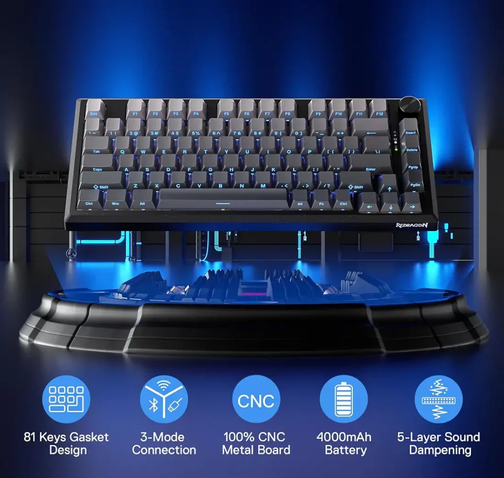 کیبورد بی سیم مکانیکال گیمینگ ردراگون Freyja K687 GG PRO