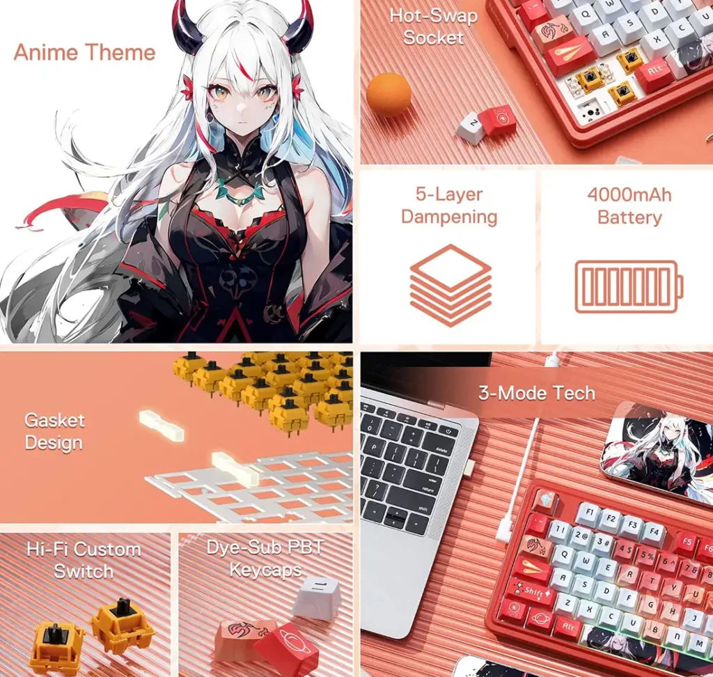 کیبورد بی سیم مکانیکال گیمینگ ردراگون Geb K673 AK PRO