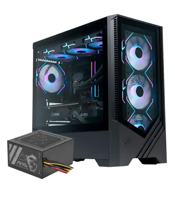 کیس و پاور گیمینگ ام اس آی MAG FORGE M100L + MAG A500N-H