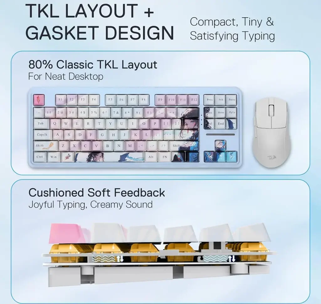 کیبورد بی سیم مکانیکال گیمینگ ردراگون Antonium K728 PRO AK