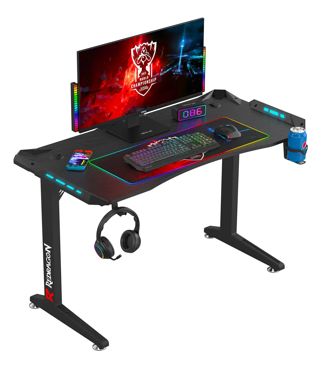 میز گیمینگ ردراگون GD-3101BK 140cm LED 