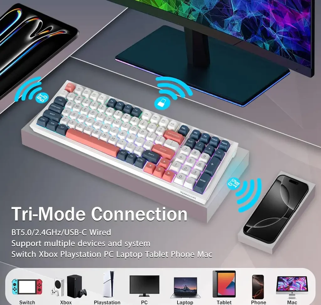 کیبورد بی سیم مکانیکال گیمینگ ردراگون K723 WBR PRO