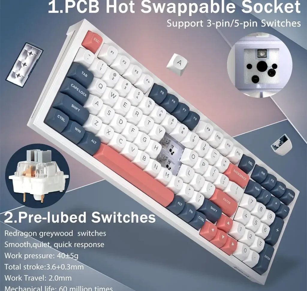 کیبورد بی سیم مکانیکال گیمینگ ردراگون K723 WBR PRO