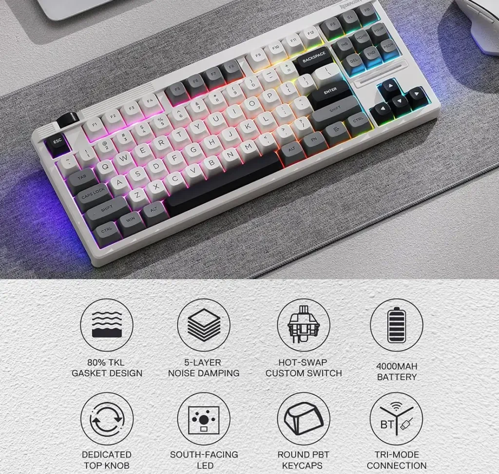 کیبورد بی سیم مکانیکال گیمینگ ردراگون K729 PRO RGB