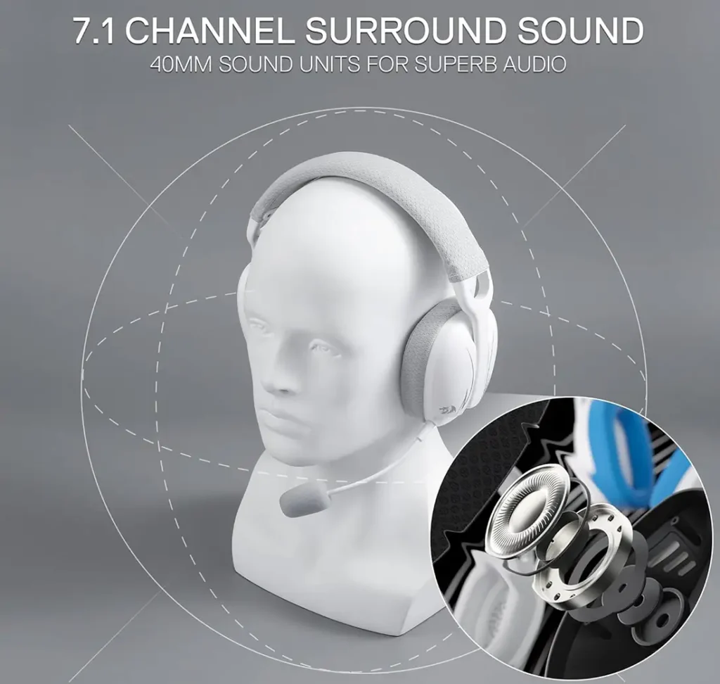 هدست بی سیم گیمینگ ردراگون Skuld H878 White