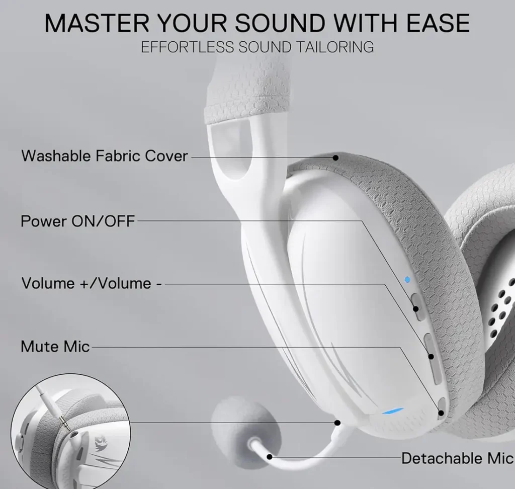 هدست بی سیم گیمینگ ردراگون Skuld H878 White