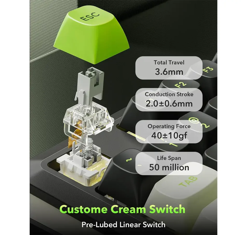 کیبورد بی سیم مکانیکال گیمینگ ردراگون WILDSLASH K734 BWG PRO