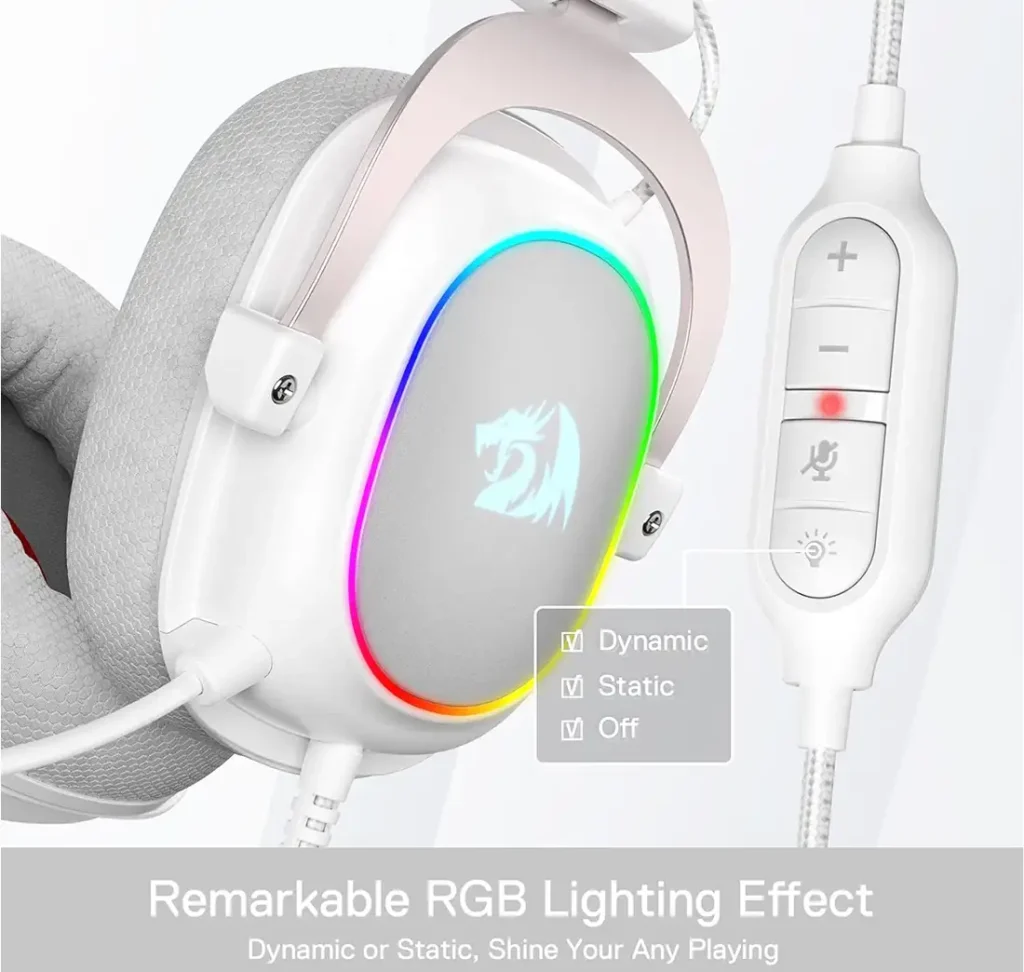 هدست گیمینگ ردراگون ZEUS-X H510 White RGB