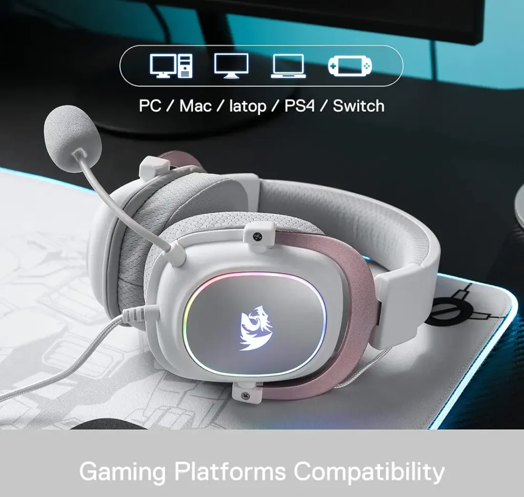 هدست گیمینگ ردراگون ZEUS-X H510 White RGB