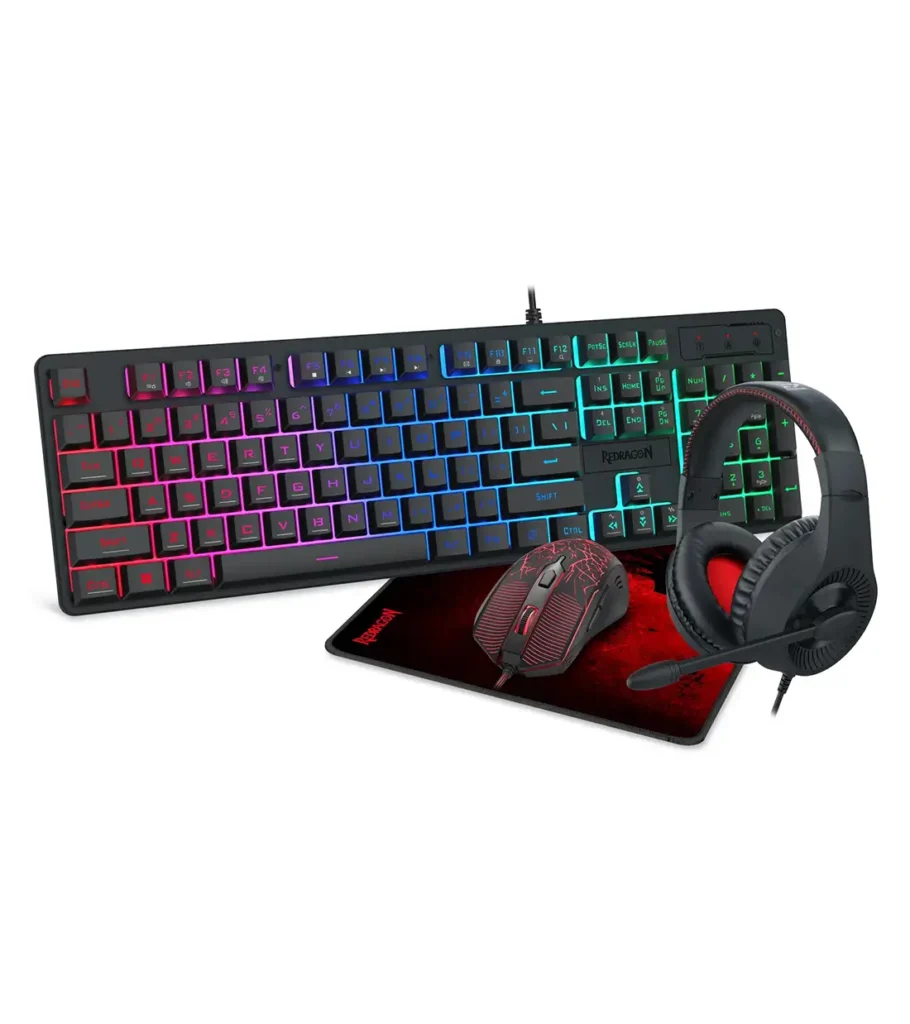 باندل گیمینگ هدست و کیبورد و موس و موس پد ردراگون Essentials S107P-BA