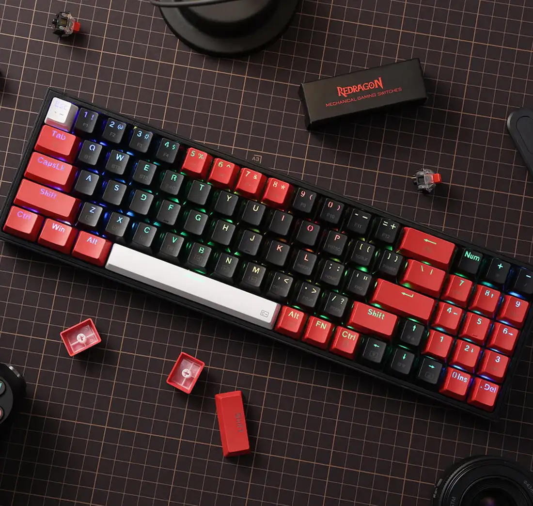 کیبورد بی سیم مکانیکال گیمینگ ردراگون Pollux K628 Pro RGB
