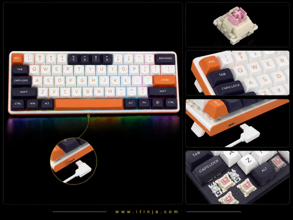 کیبورد مکانیکال گیمینگ ردراگون Fidd K683 WBO RGB