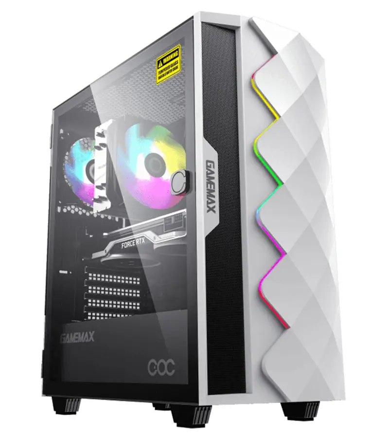 کیس کامپیوتر گیم مکس GameMax Diamond COC ARGB Mid Tower White