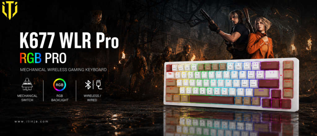 کیبورد بی سیم مکانیکال گیمینگ ردراگون Rammus K677 WLR Pro