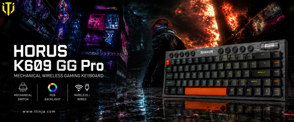 کیبورد بی سیم مکانیکال گیمینگ ردراگون HORUS K609 GG Pro