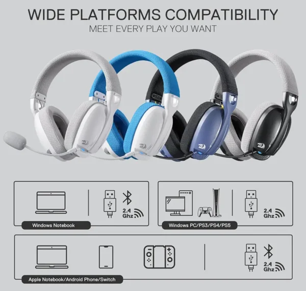 هدست بی سیم گیمینگ ردراگون Skuld H878WB