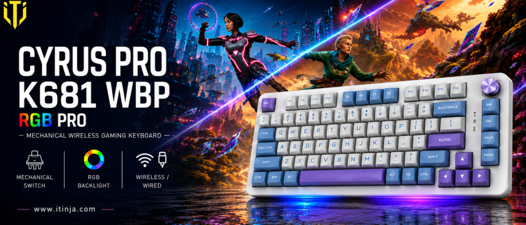 کیبورد بی سیم مکانیکال گیمینگ ردراگون Cyrus PRO K681 WBP
