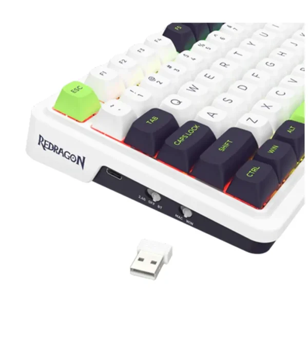 کیبورد بی سیم/باسیم مکانیکال گیمینگ ردراگون Redragon EISA MAX K686 WBG RGB - Image 3