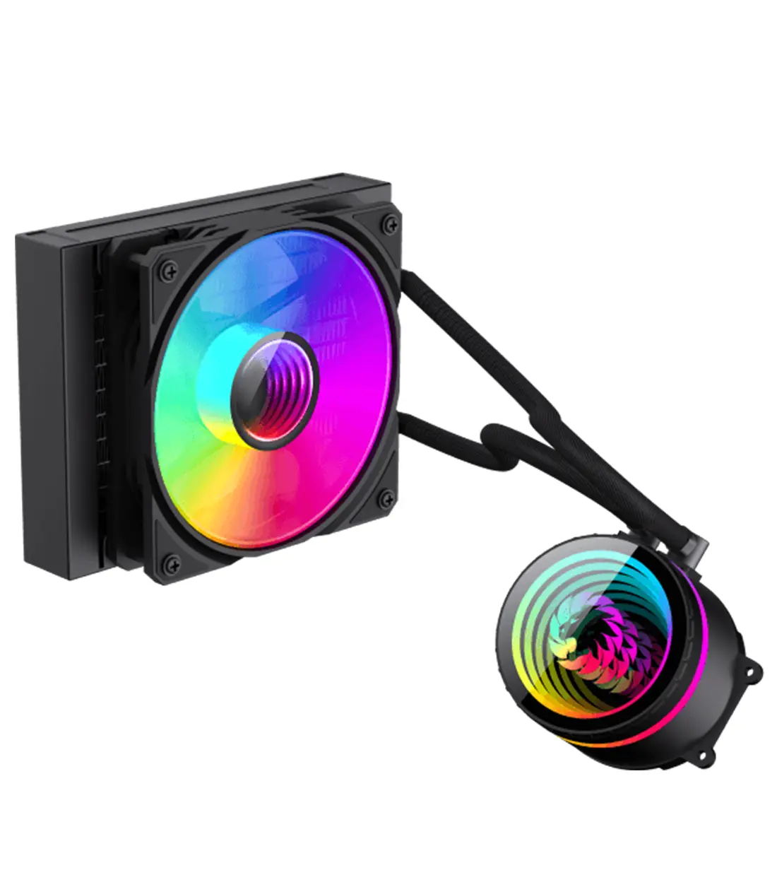 Iceburg-120-Black-1-1-1.webp خنک کننده پردازنده مایع گیم مکس مدل ICEBURG 120 INFINITY BLACK - Image 1