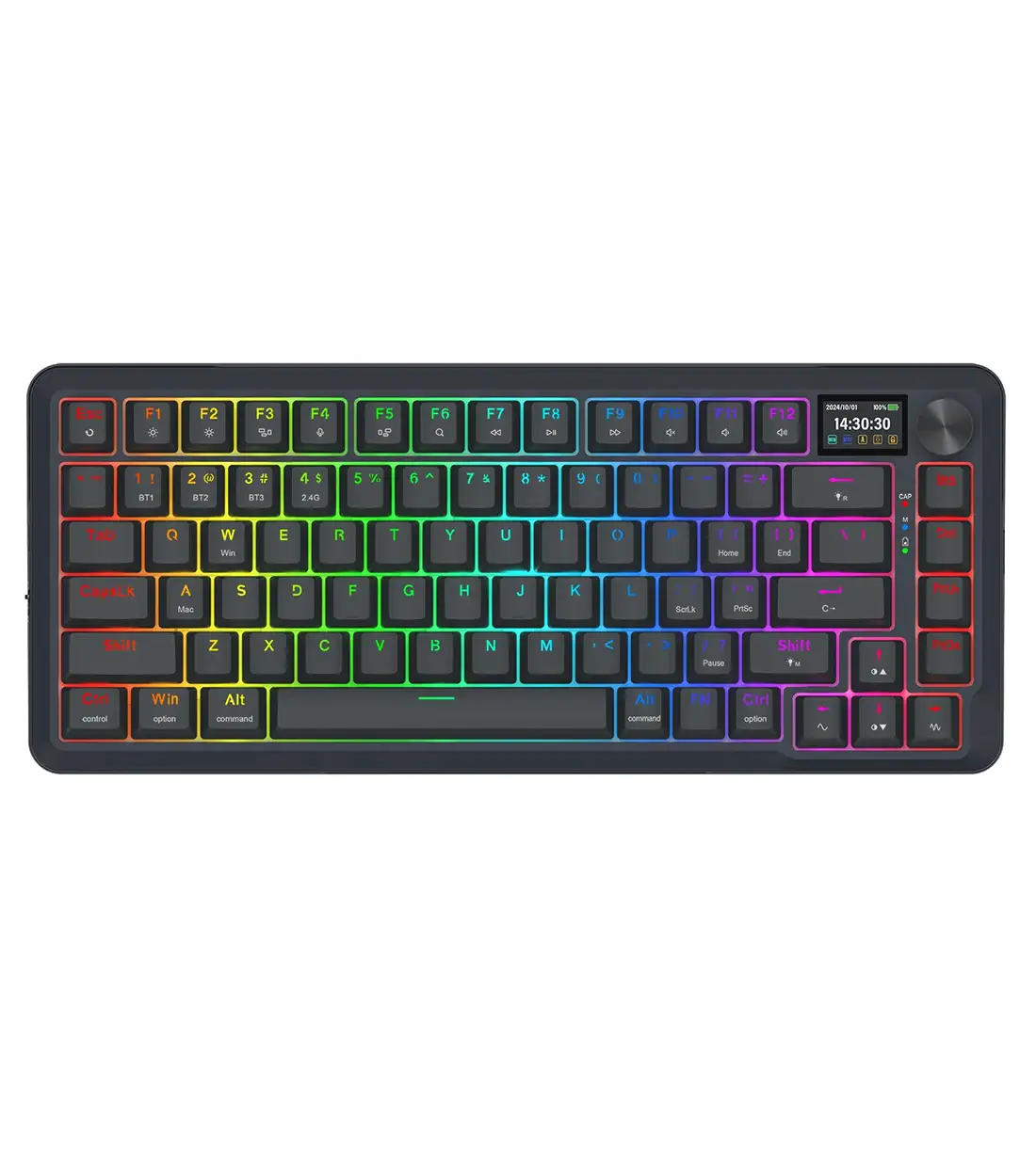 K708-PRO-Black-1-1.webp کیبورد بی سیم/باسیم گیمینگ ردراگون K708 PRO Black RGB - Image 1