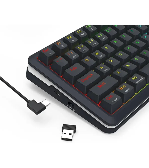 کیبورد بی سیم/باسیم گیمینگ ردراگون K708 PRO Black RGB - Image 4