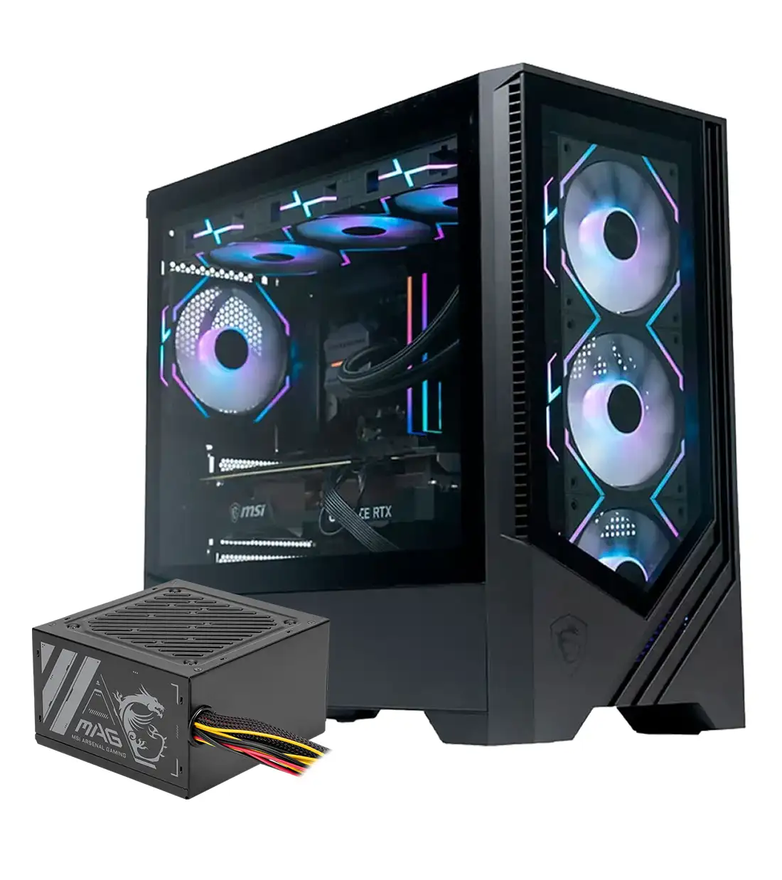 MAGFORGEM100LMAGA500NH1-2.webp کیس و پاور گیمینگ ام اس آی MAG FORGE M100L + MAG A500N-H - Image 1