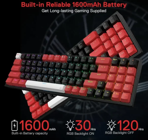 کیبورد بی سیم مکانیکال گیمینگ ردراگون Pollux K628 Pro RGB - Image 4