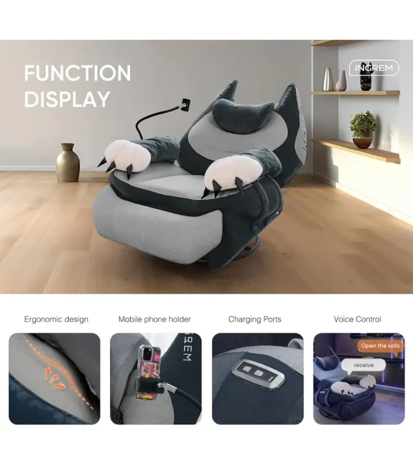 استیشن گیمینگ اینگریم Smart Recliner Black - Image 5