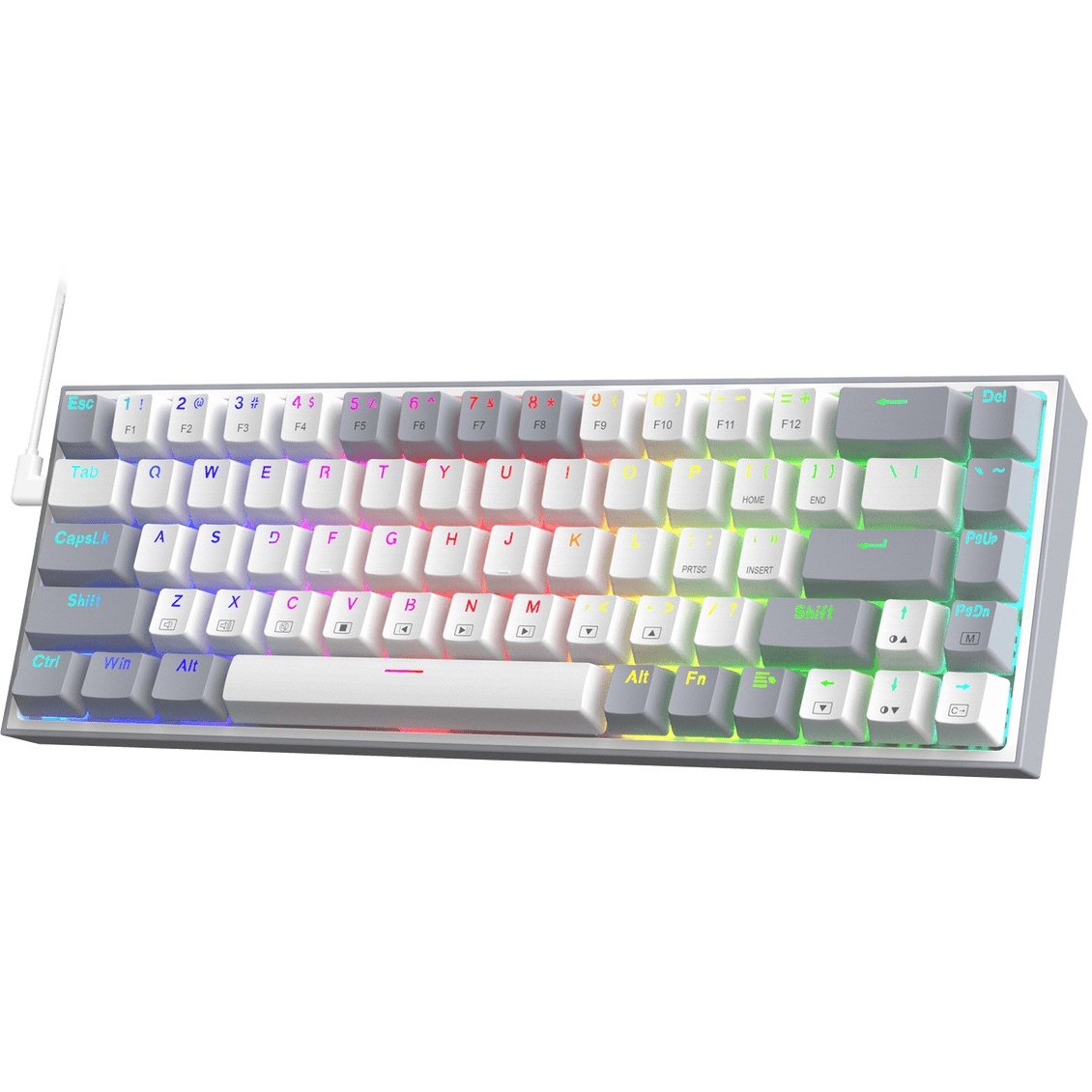 TVZ0F-Tv0Me6M63g-1.jpg کیبورد K631 گیمینگ ردراگون Castor K631 White Grey - Image 1
