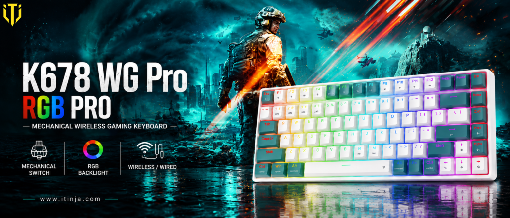 کیبورد بی سیم مکانیکال گیمینگ ردراگون K678 WG Pro