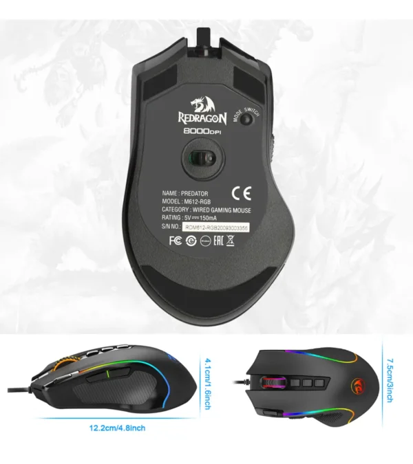 ماوس گیمینگ ردراگون Predator M612 - Image 5