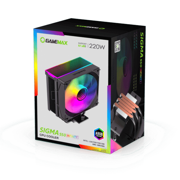 خنک کننده پردازنده گیم مکس Sigma 550 Infinity Black - Image 6
