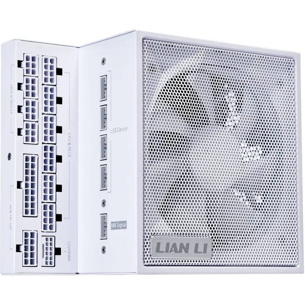 پاور 1000 وات لیان لی EDGE GOLD 1000 UK White Full Modular به همراه هاب