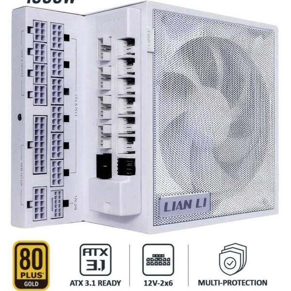 پاور 1000 وات لیان لی EDGE GOLD 1000 UK White Full Modular به همراه هاب